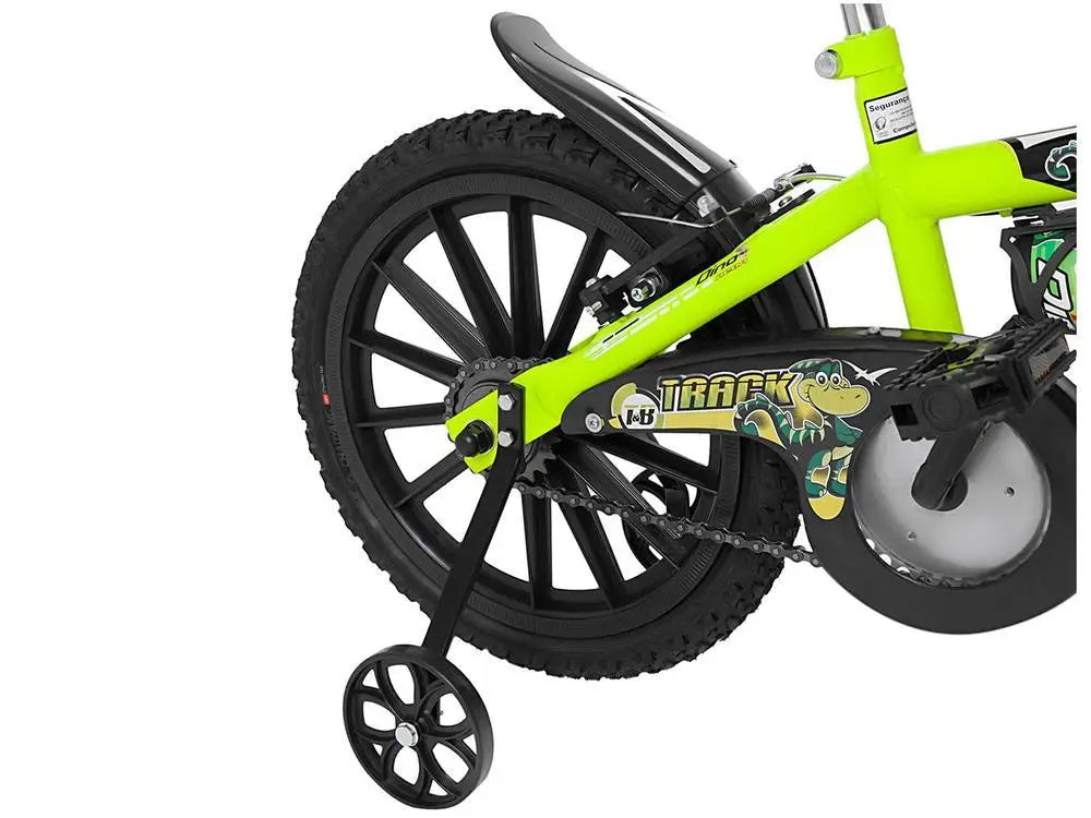 Bicicleta Infantil Masculina Aro 16 Track & Bikes Dino Neon Freio V-Brake