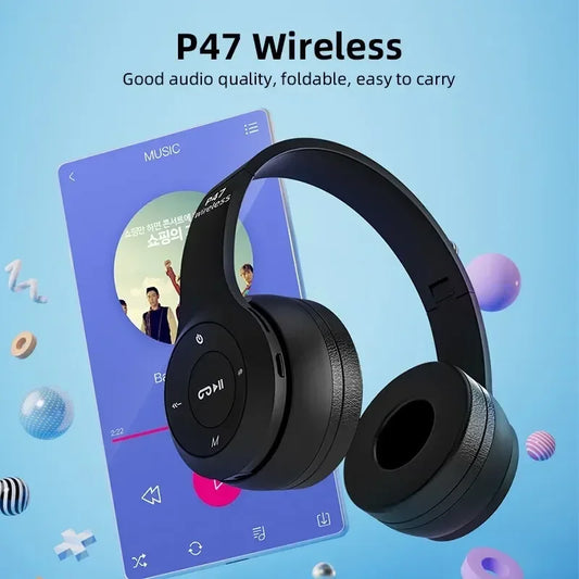 Stereo P47 Headset 5.0 Bluetooth Headset Folding Series Wireless Outdoor SportsHeadset for iPhone Samsung PC Game Accessories