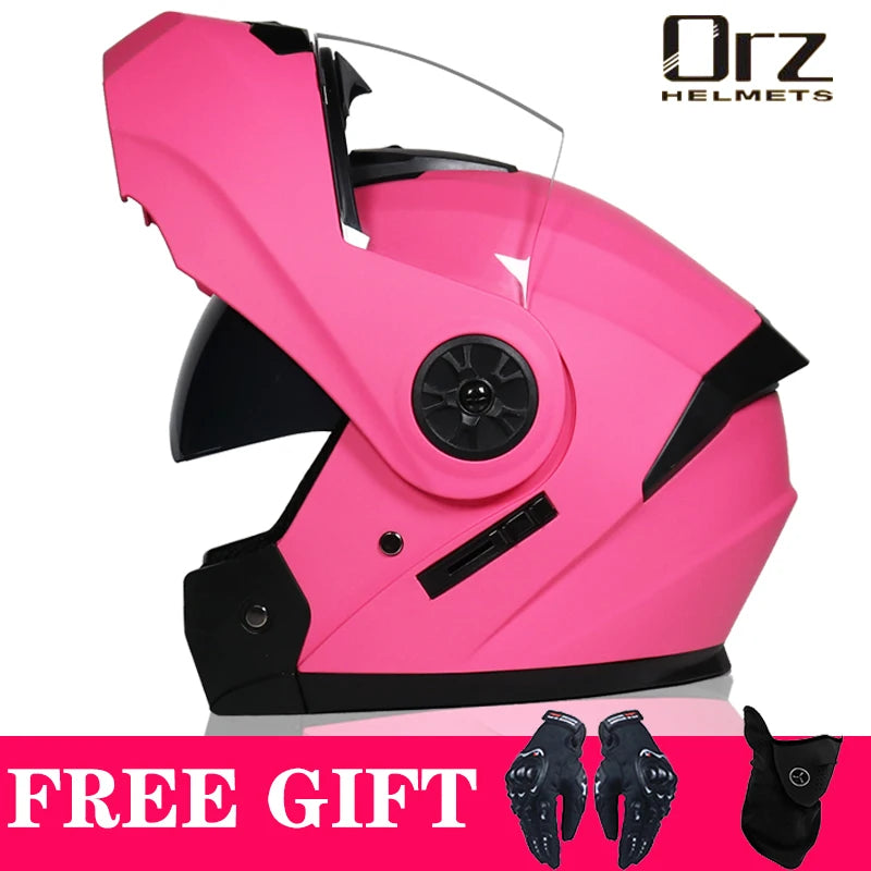 Capacete Modular Dobrável de Moto de Segurança Aprovado pelo DOT Mais Recente Voyage Racing com Lente Dupla e Viseira Interna