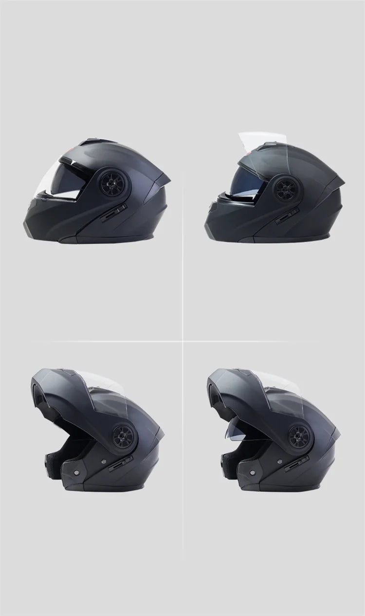 Capacete Modular com Duas Lentes BLD para Motocicleta, Seguro, Rebatível, Capacetes Profissionais de Motocross e Corrida, Capacete Integral para Moto