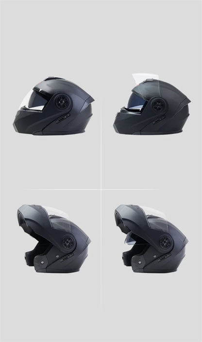 Capacete Modular com Duas Lentes BLD para Motocicleta, Seguro, Rebatível, Capacetes Profissionais de Motocross e Corrida, Capacete Integral para Moto
