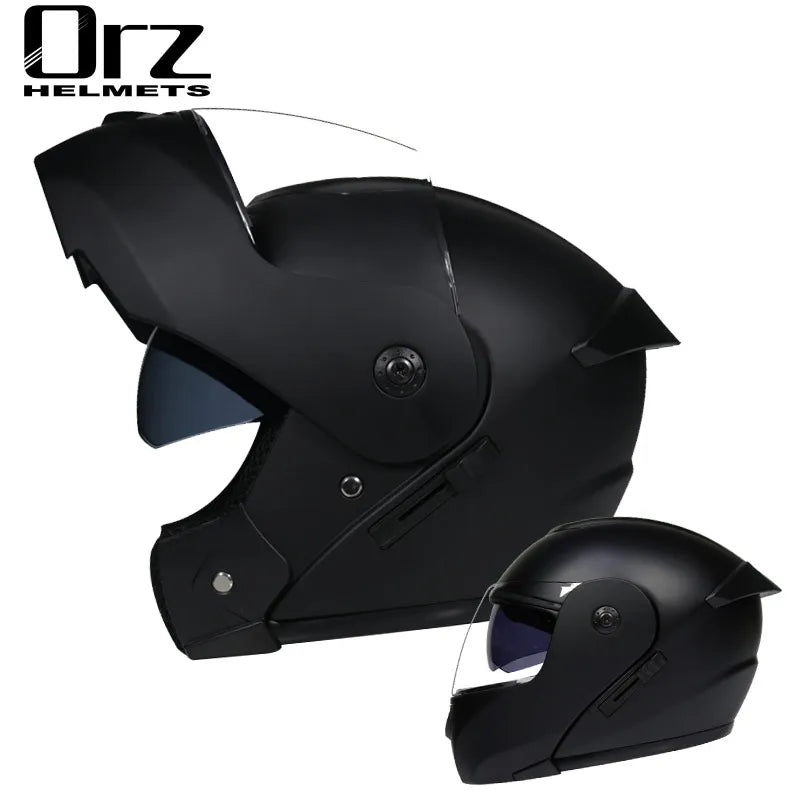 Capacete Modular Dobrável de Moto de Segurança Aprovado pelo DOT Mais Recente Voyage Racing com Lente Dupla e Viseira Interna