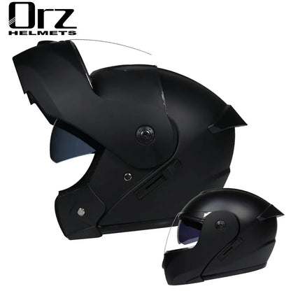 Capacete Modular Dobrável de Moto de Segurança Aprovado pelo DOT Mais Recente Voyage Racing com Lente Dupla e Viseira Interna