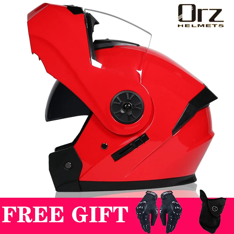 Capacete Modular Dobrável de Moto de Segurança Aprovado pelo DOT Mais Recente Voyage Racing com Lente Dupla e Viseira Interna