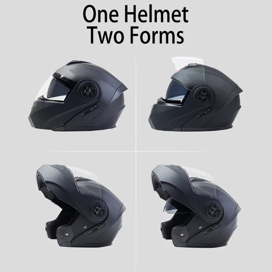 Capacete Modular com Duas Lentes BLD para Motocicleta, Seguro, Rebatível, Capacetes Profissionais de Motocross e Corrida, Capacete Integral para Moto