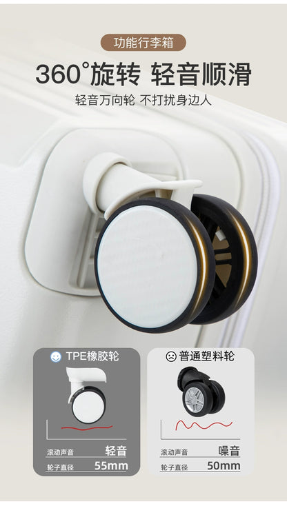 Mala multifuncional para mulheres 2025 nova mala de viagem com código, 20 polegadas, caixa de couro, rodas silenciosas reforçadas