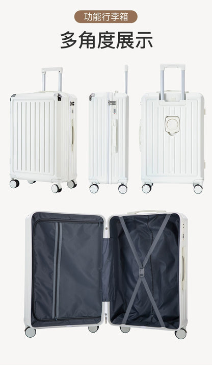 Mala multifuncional para mulheres 2025 nova mala de viagem com código, 20 polegadas, caixa de couro, rodas silenciosas reforçadas