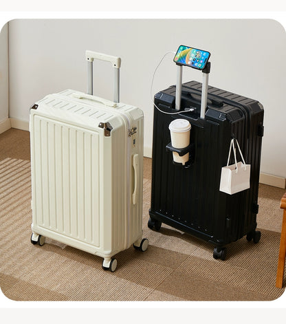 Mala multifuncional para mulheres 2025 nova mala de viagem com código, 20 polegadas, caixa de couro, rodas silenciosas reforçadas