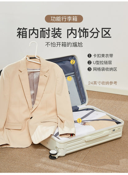 Mala multifuncional para mulheres 2025 nova mala de viagem com código, 20 polegadas, caixa de couro, rodas silenciosas reforçadas