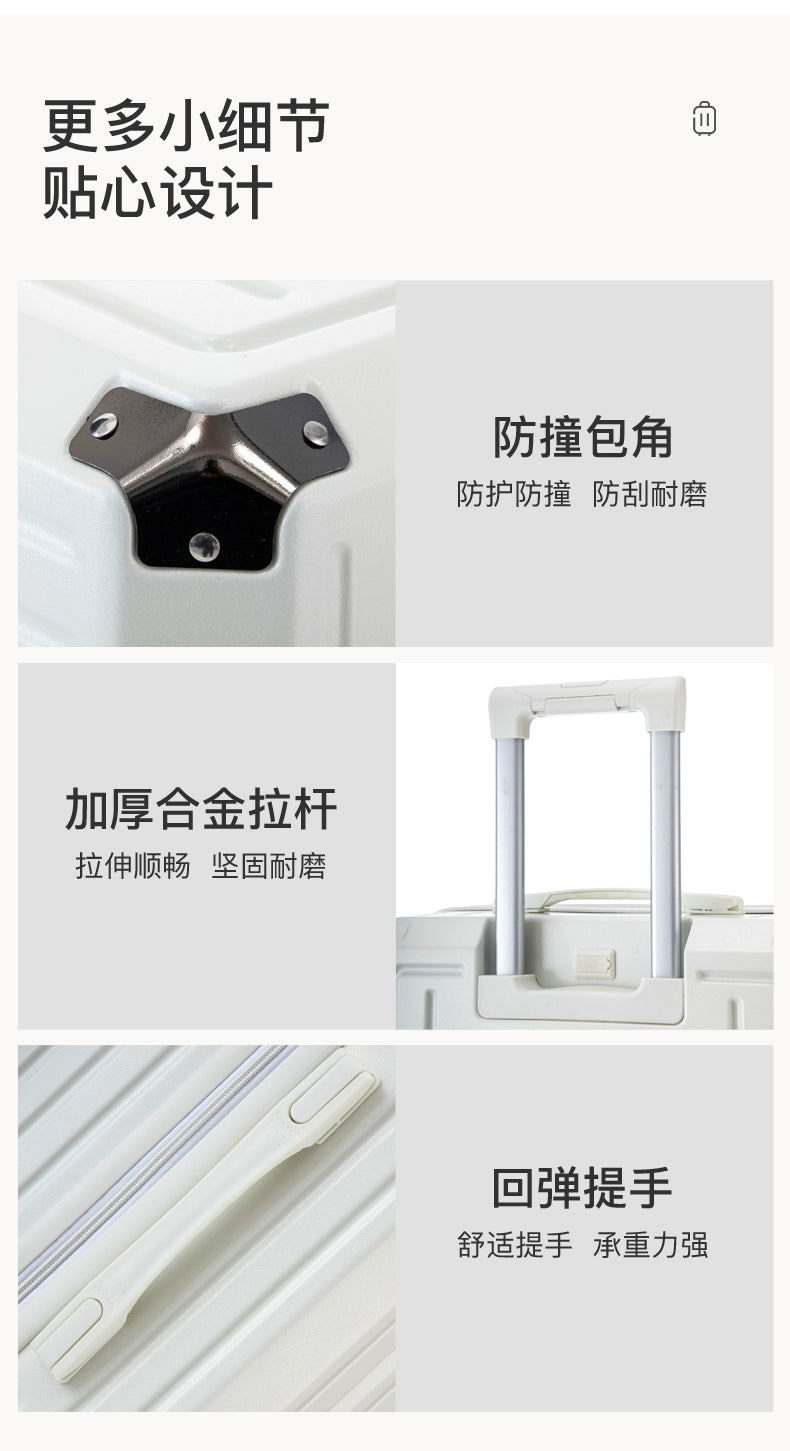 Mala multifuncional para mulheres 2025 nova mala de viagem com código, 20 polegadas, caixa de couro, rodas silenciosas reforçadas