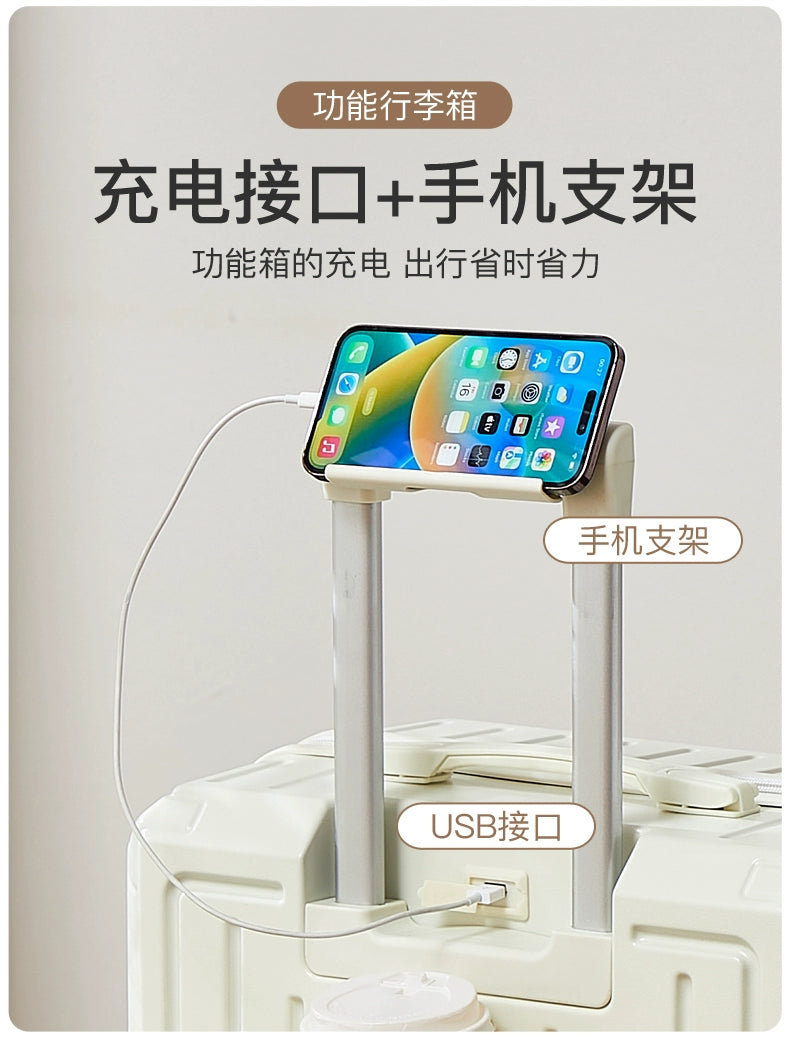 Mala multifuncional para mulheres 2025 nova mala de viagem com código, 20 polegadas, caixa de couro, rodas silenciosas reforçadas