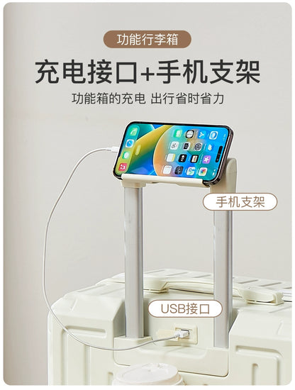 Mala multifuncional para mulheres 2025 nova mala de viagem com código, 20 polegadas, caixa de couro, rodas silenciosas reforçadas