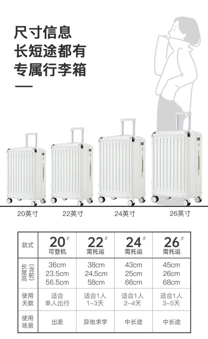 Mala multifuncional para mulheres 2025 nova mala de viagem com código, 20 polegadas, caixa de couro, rodas silenciosas reforçadas