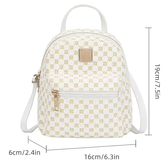 Classic floral material backpack for women, fashionable student backpack for women, daily shopping bag for women