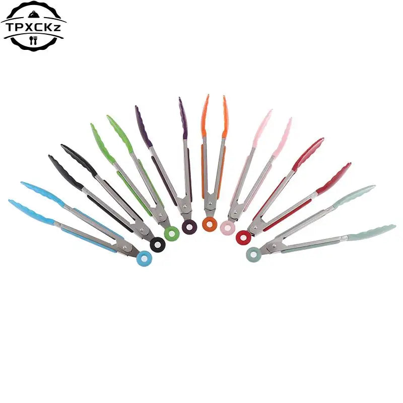 Pegador de Silicone para Churrasco, Cozinha, Salada, Pão, Pegador Antiaderente para Churrasco, Clipes e Grampos de Aço Inoxidável, Ferramentas e Gadgets