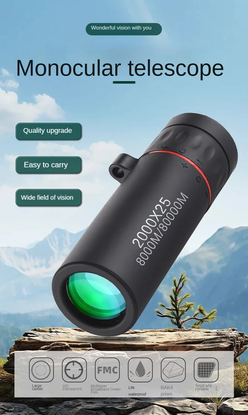 Telescópio Monóculo Portátil, Caça, olhar Aviões e ver coisas a longa Distancia