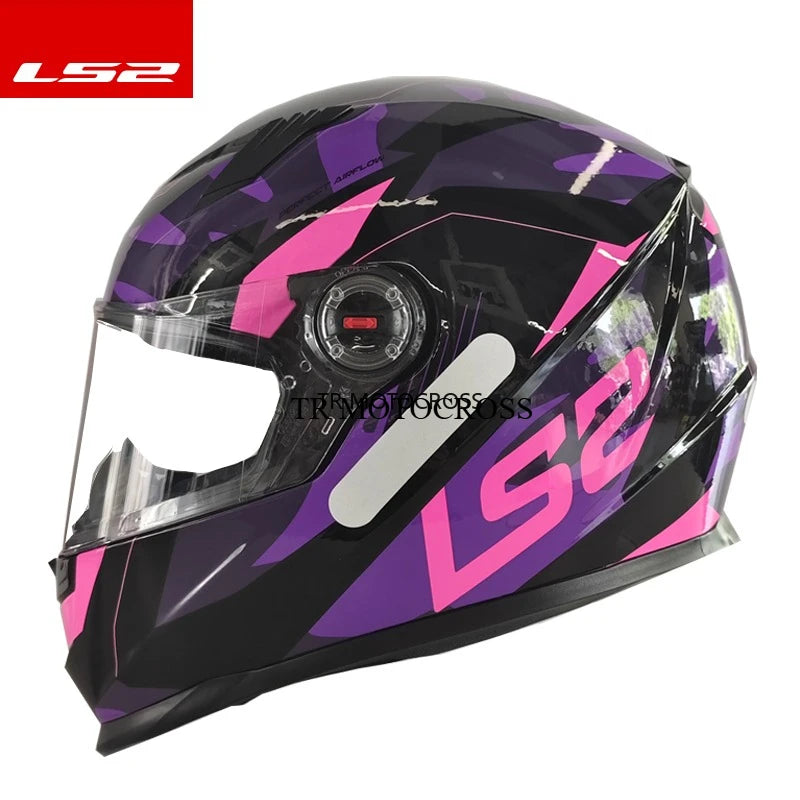 Capacete de Motociclista LS2 FF358 Preto e Branco Capacetes Full Face Tamanho Brasileiro LS2 FF358 Preto e Rosa Novo Capacete L-XXXL Forro FF358