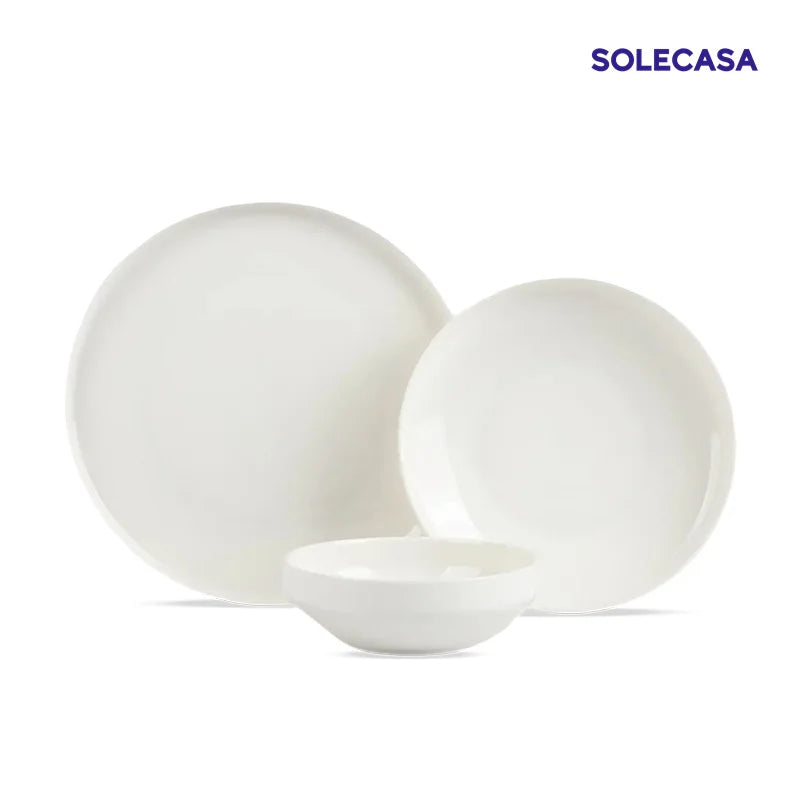 Conjuntos de Louça de Porcelana Peças Tigelas e Pratos Brancos Conjunto de Pratos Resistente a Riscos Tigela de Cerâmica
