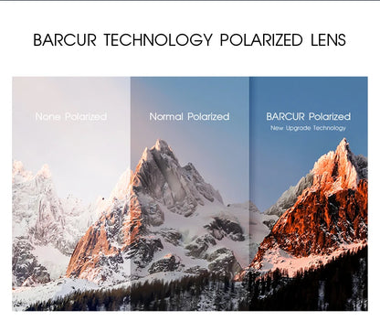 Óculos de Sol BARCUR Design TR90 para Homens Polarizados, Leves, Esportivos, Óculos de Sol para Mulheres, Acessório de Óculos com Proteção UVAB