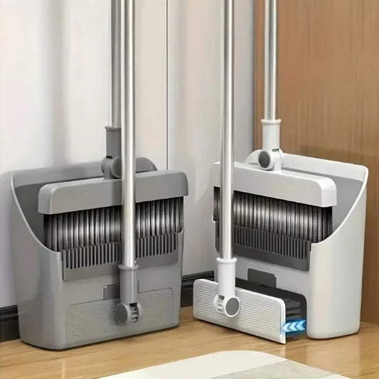 Vassoura pá escova 3 em 1 dobrável de cerdas macias duráveis e antiaderentes 2025