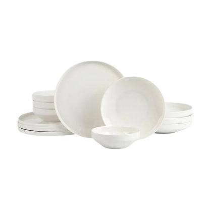 Conjuntos de Louça de Porcelana Peças Tigelas e Pratos Brancos Conjunto de Pratos Resistente a Riscos Tigela de Cerâmica
