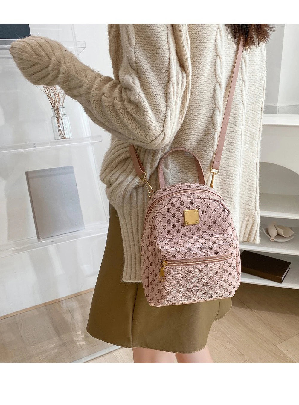 Polka Dot Women Backpack 2025 Fashion PU Leather Large Capacity Bookbag Casual Print Daypack For School College Girls