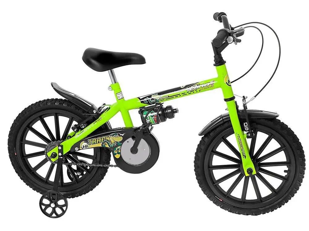 Bicicleta Infantil Masculina Aro 16 Track & Bikes Dino Neon Freio V-Brake