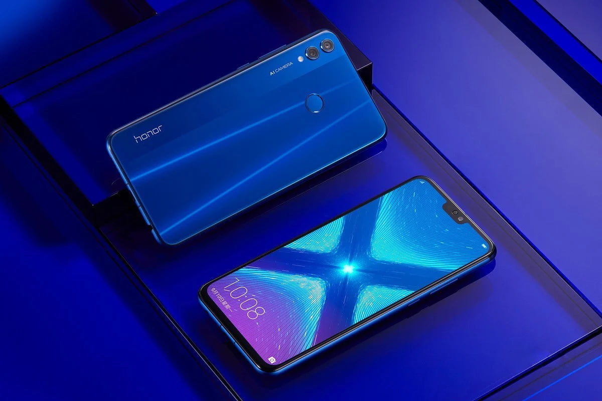 Smartphone HONOR 8X Firmware Global CPU Haisi Qilin 710 Tela de 6,5 polegadas Câmera traseira de 20MP Reconhecimento de impressão digital Telefone usado
