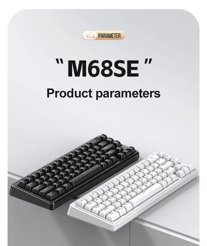 Teclado Mecânico Feel FREEWOLF M68SE 68 Teclas Mini Com Fio Compacto Silencioso para Laptops, Jogos e Uso de Escritório