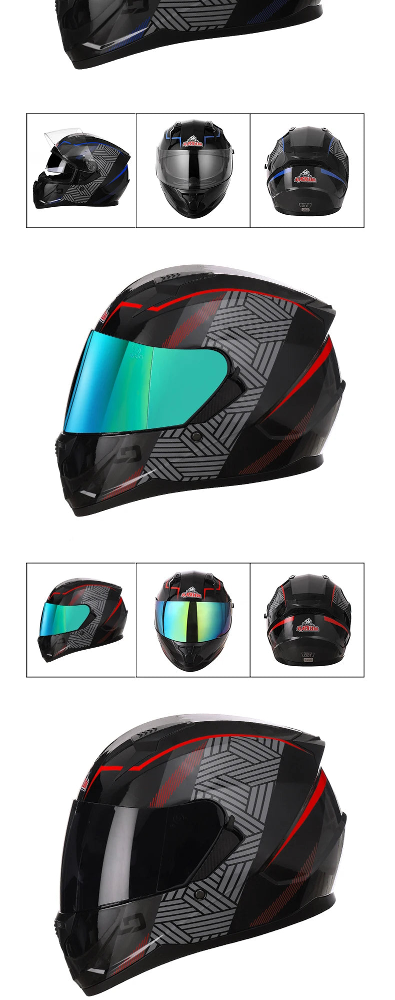 Motorcycle Helmet Full Face Double Lens Capacete Professional Men Women Four Seasons DOT ECE Approved Safety Protective Casco