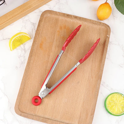 Pegador de Silicone para Churrasco, Cozinha, Salada, Pão, Pegador Antiaderente para Churrasco, Clipes e Grampos de Aço Inoxidável, Ferramentas e Gadgets