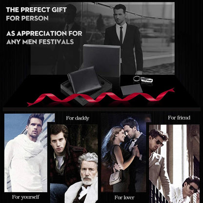 Carteiras Masculinas Slim em Couro Legítimo com Bloqueio RFID, Bolso para Moedas, 2 Compartimentos para Notas e 10 Slots para Cartões de Crédito