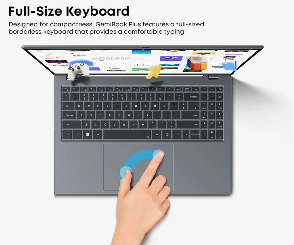 Notebook CHUWI GemiBook Plus 15,6'' 16GB RAM 512GB SSD Computador Windows 11 Laptop 12ª Geração Intel Alder Lake N150 / N100