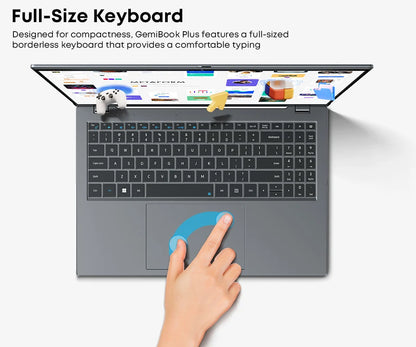 Notebook CHUWI GemiBook Plus 15,6'' 16GB RAM 512GB SSD Computador Windows 11 Laptop 12ª Geração Intel Alder Lake N150 / N100