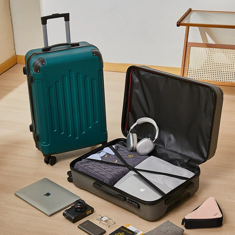 Mala de 20/24 polegadas com Rodas Universais e Cadeado de Combinação, Mala de Viagem de Grande Capacidade