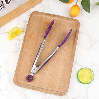 Pegador de Silicone para Churrasco, Cozinha, Salada, Pão, Pegador Antiaderente para Churrasco, Clipes e Grampos de Aço Inoxidável, Ferramentas e Gadgets