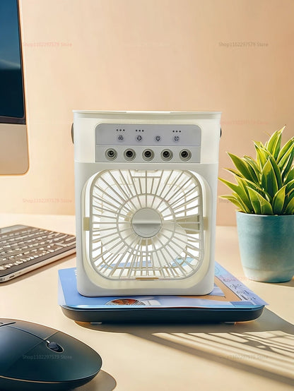 Portable Small Air Cooler Fan with LED Night Light Humidifier Portable Air Conditioner for Home Office Bedroom Personal Cooler