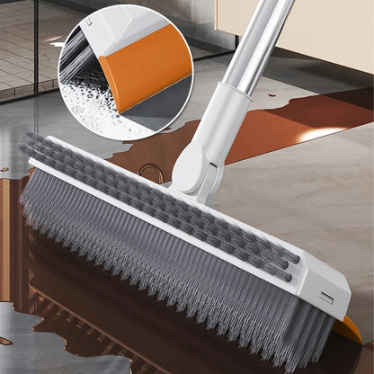Escova de Limpeza com Cabo Longo Ajustável Escalável Multifuncional para Banheiro, Limpeza de Piso, Raspador de Silicone, Vassoura Mágica, Limpador de Vidros
