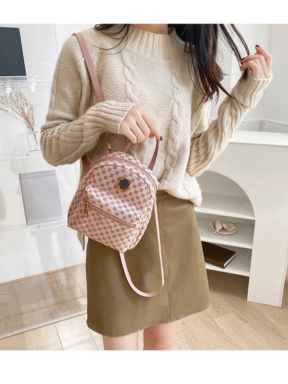 Polka Dot Women Backpack 2025 Fashion PU Leather Large Capacity Bookbag Casual Print Daypack For School College Girls