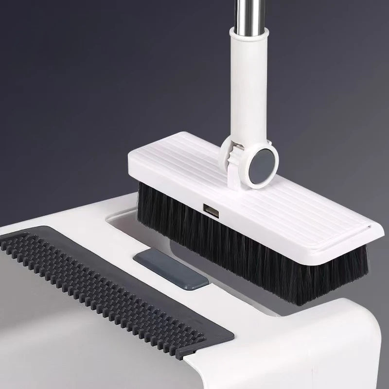 Vassoura pá escova 3 em 1 dobrável de cerdas macias duráveis e antiaderentes 2025