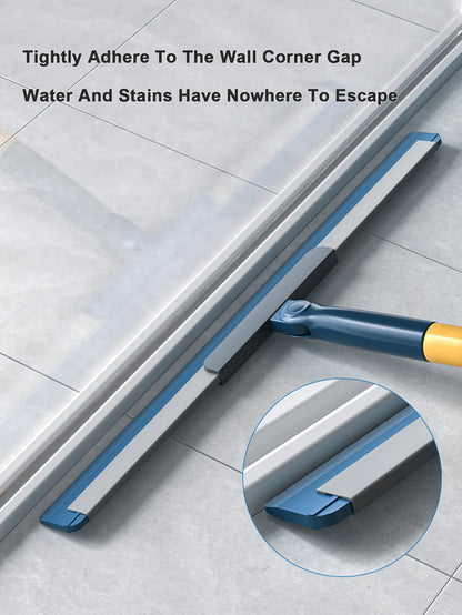 Vassoura Mágica Para Enxugar Água e Passar Pano no Chão Uso Doméstico Duplo Para Varrer Banheiro, Limpar Vidro e Azulejos