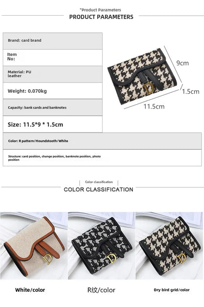 Carteira Feminina Estilo Vintage Novo Modelo Bolsa de Moedas com D-clip Multiuso Grande Capacidade Porta Cartão e Moedas para Comércio Internacional