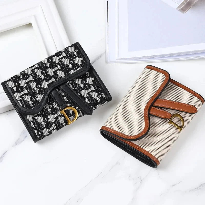 Carteira Feminina Estilo Vintage Novo Modelo Bolsa de Moedas com D-clip Multiuso Grande Capacidade Porta Cartão e Moedas para Comércio Internacional