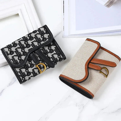 Carteira Feminina Estilo Vintage Novo Modelo Bolsa de Moedas com D-clip Multiuso Grande Capacidade Porta Cartão e Moedas para Comércio Internacional