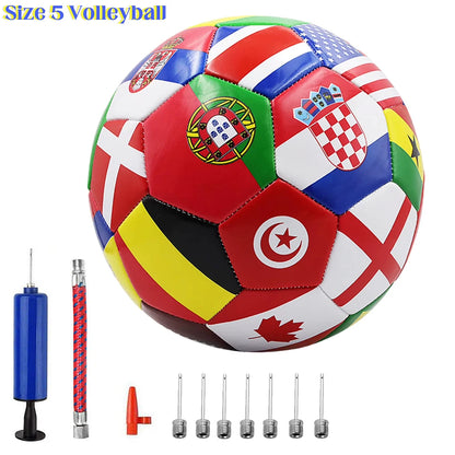 Bola de Futebol com Estampa de Bandeira, Tamanho Oficial 5, Bola de Jogo de Futebol para Partidas ao Ar Livre, Pvc 2,7mm Espessura, Bola de Treinamento de Time