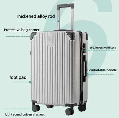 Mala de Rodinhas 20 24 26 28" Maleta de Viagem com Rodas, Cadeado de Combinação, Bagagem de Mão