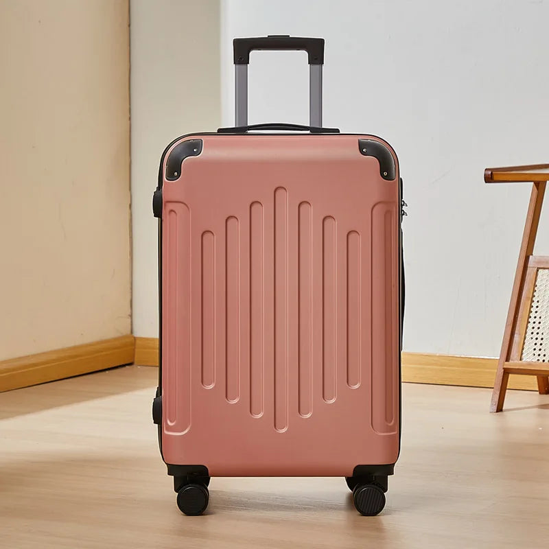 Mala de 20/24 polegadas com Rodas Universais e Cadeado de Combinação, Mala de Viagem de Grande Capacidade