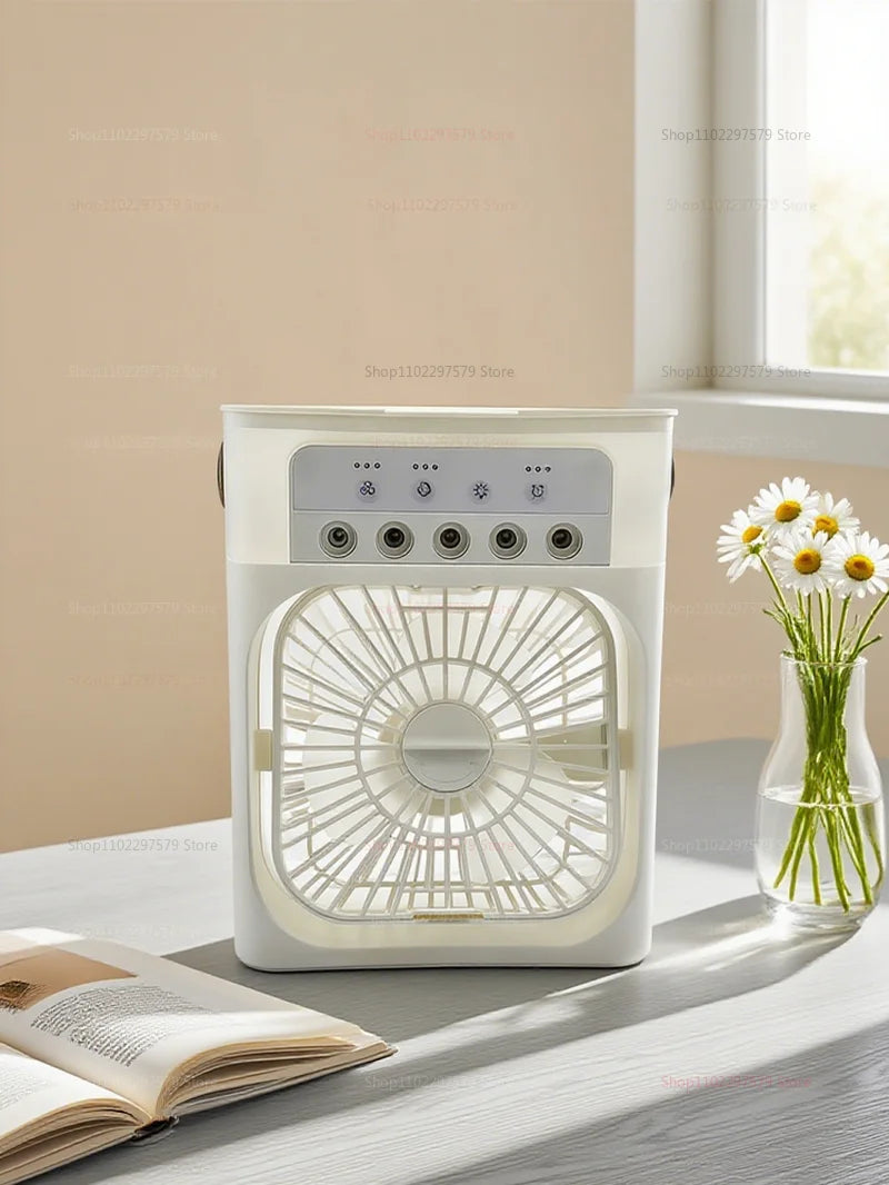 Portable Small Air Cooler Fan with LED Night Light Humidifier Portable Air Conditioner for Home Office Bedroom Personal Cooler