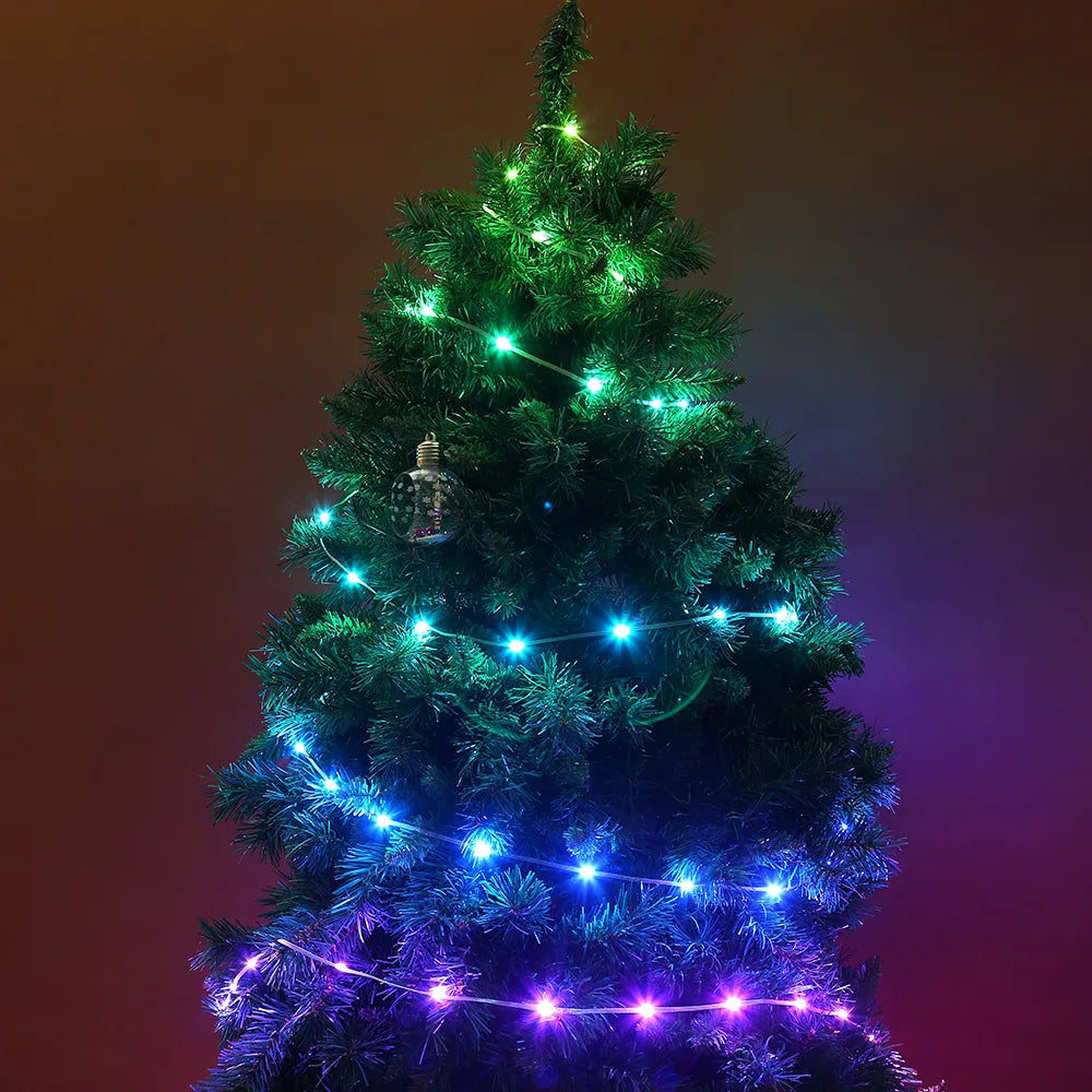 Luzez LED RGB USB 5M/10M/15M/20M com App Bluetooth, para Decoração de Natal, Casamento e Festa de Aniversário e muito Mais