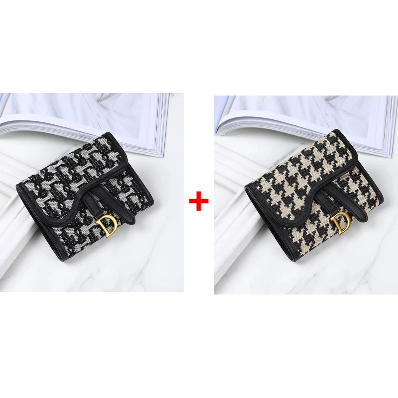 Carteira Feminina Estilo Vintage Novo Modelo Bolsa de Moedas com D-clip Multiuso Grande Capacidade Porta Cartão e Moedas para Comércio Internacional